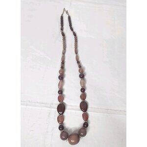 Vintage Pink Beaded Necklace Costume Jewelry Fashion Long 15"